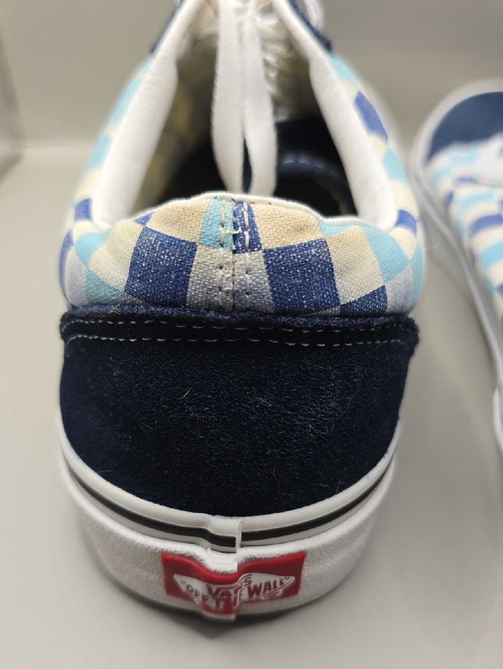Vans Old Skool Sneakers W-11 M-9.5 Blue/White Check Low-Top Skater Classic Comfy - Picture 7 of 8